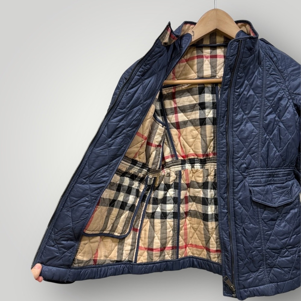 Burberry Navy Quilted Kids Jacket - Picture 3 of 11